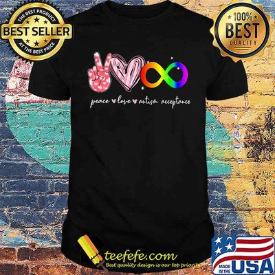 Peace Love Autism acceptance Shirt