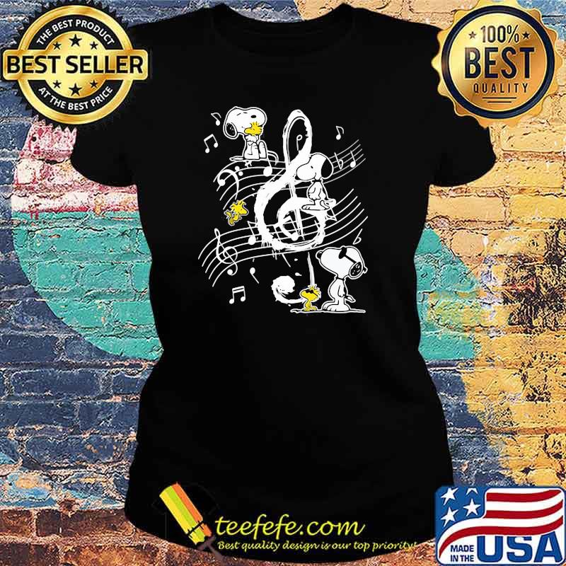 Peanuts Snoopy And Woodstock Music Shirt Ladies tee Peanuts Snoopy And Woodstock Music Shirt Ladies tee