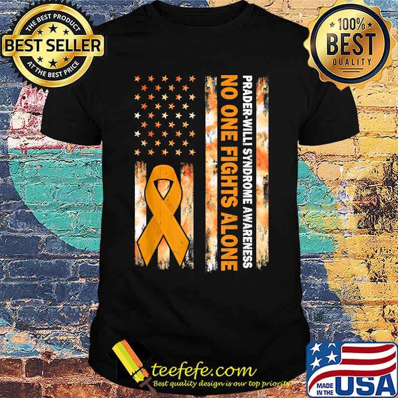 Prade -Willi Syndrome Awareness Willi Prader Syndrome Relate American Flag Shirt