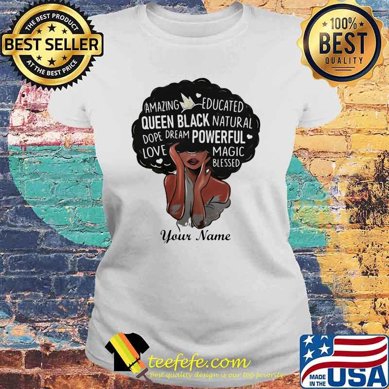 Queen Black Natural Your Name Powerful Shirt Laides tee Queen Black Natural Your Name Powerful Shirt Laides tee