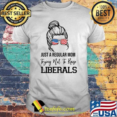 Republican Just A Regular Mom Trying Not To Raise Liberals Premium American Flag Shirt