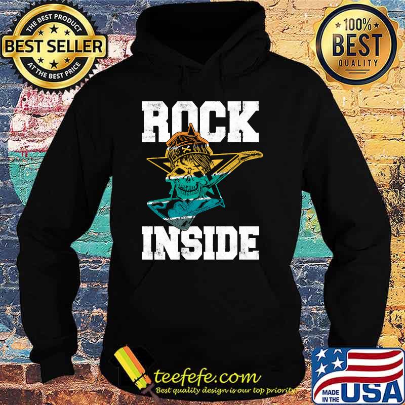Rock Inside Rock n Roll Guitar Skull Vintage T-Shirt Hoodie Rock Inside Rock n Roll Guitar Skull Vintage T-Shirt Hoodie
