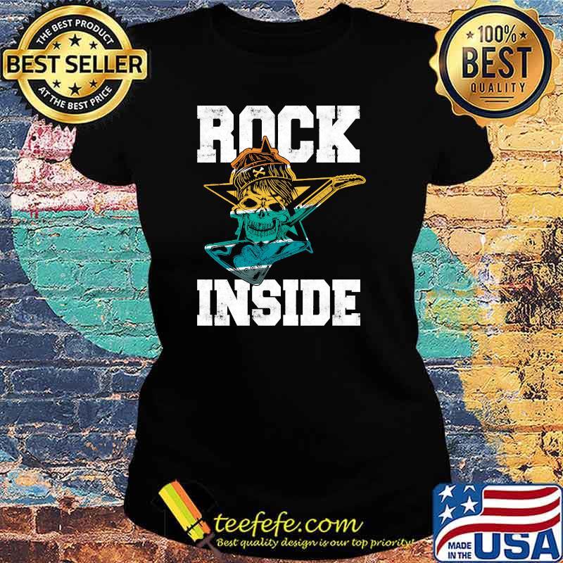 Rock Inside Rock n Roll Guitar Skull Vintage T-Shirt Ladies tee Rock Inside Rock n Roll Guitar Skull Vintage T-Shirt Ladies tee