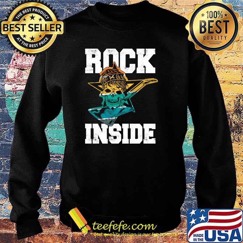 Rock Inside Rock n Roll Guitar Skull Vintage T-Shirt Sweater Rock Inside Rock n Roll Guitar Skull Vintage T-Shirt Sweater