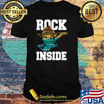 Rock Inside Rock n Roll Guitar Skull Vintage T-Shirt