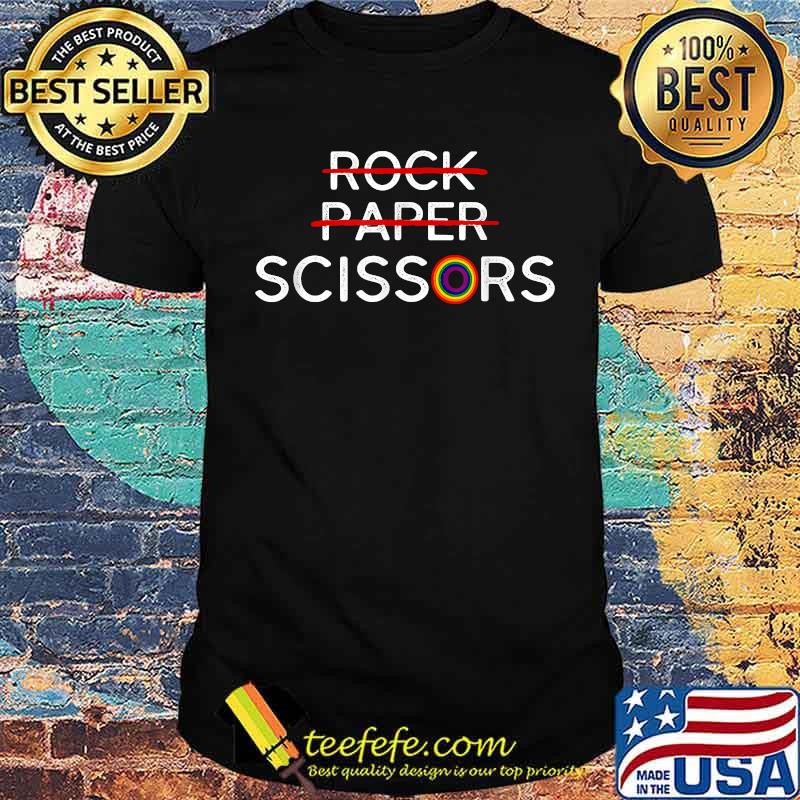 Rock Paper Scissors Lesbian Pride Rainbow LGBT T-Shirt