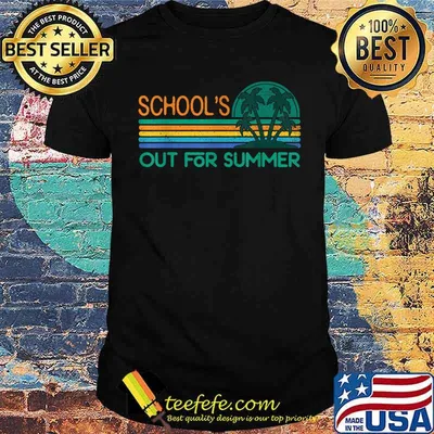 Schools out for summer Teacher Summer vintage sunset T-Shirt