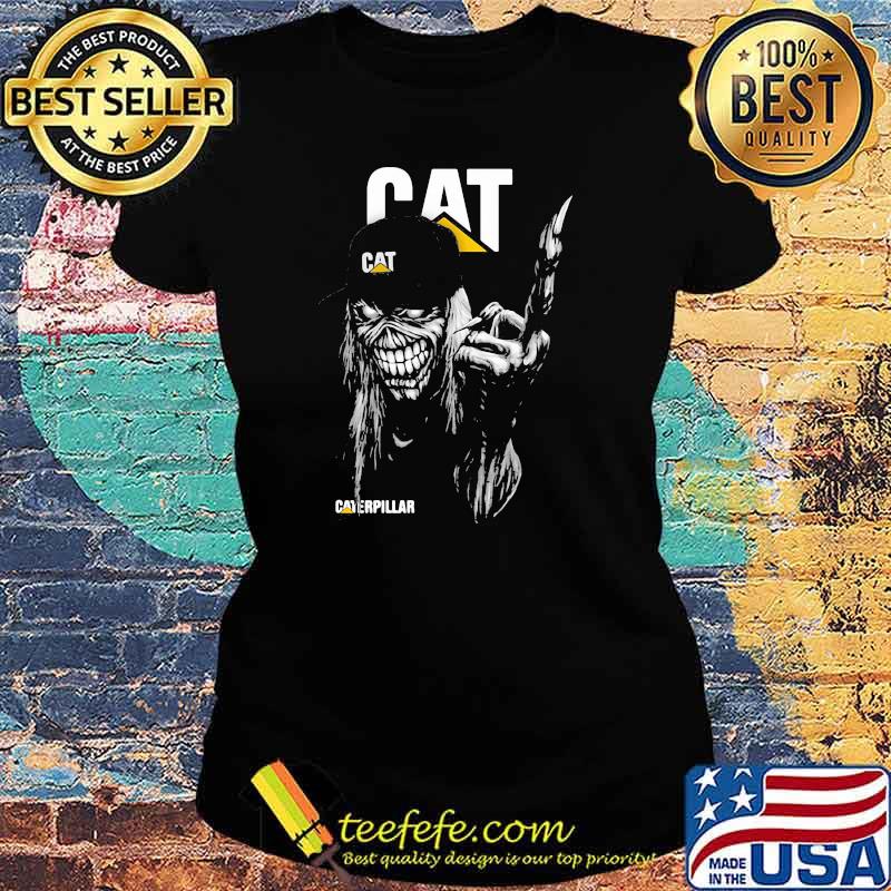 Skull With Caterpillar Logo Shirt Ladies tee Skull With Caterpillar Logo Shirt Ladies tee