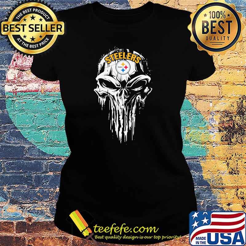 Skull With Steerlers Logo Shirt Ladies tee Skull With Steerlers Logo Shirt Ladies tee