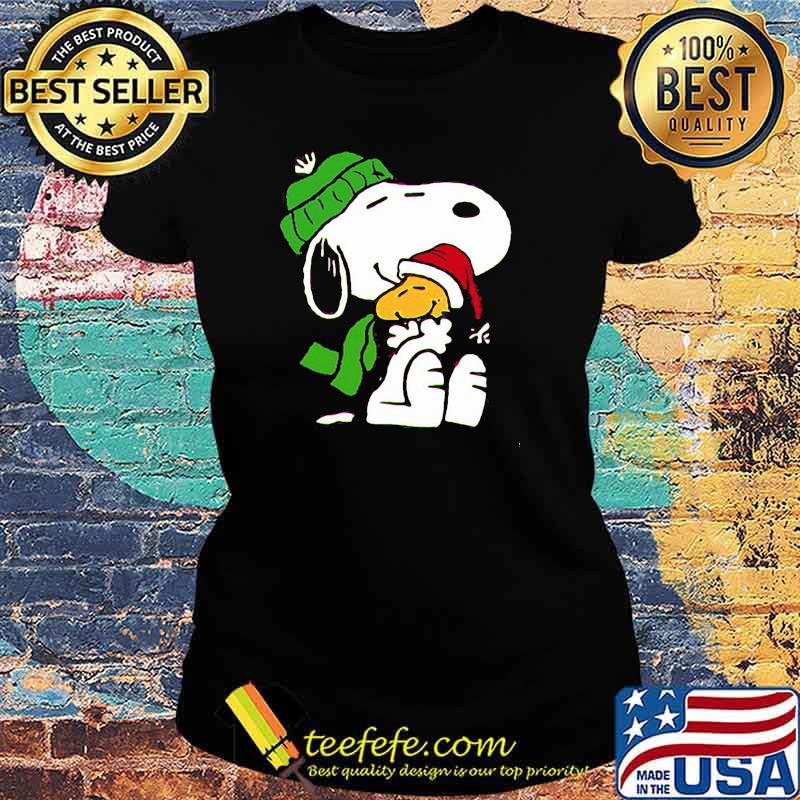 Snoopy hug woodstock merry xmas Ladies tee Snoopy hug woodstock merry xmas Ladies tee