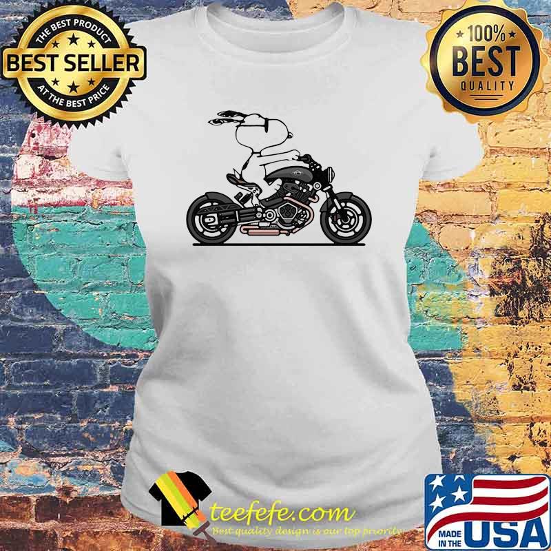 Snoopy running motorcycle Laides tee Snoopy running motorcycle Laides tee