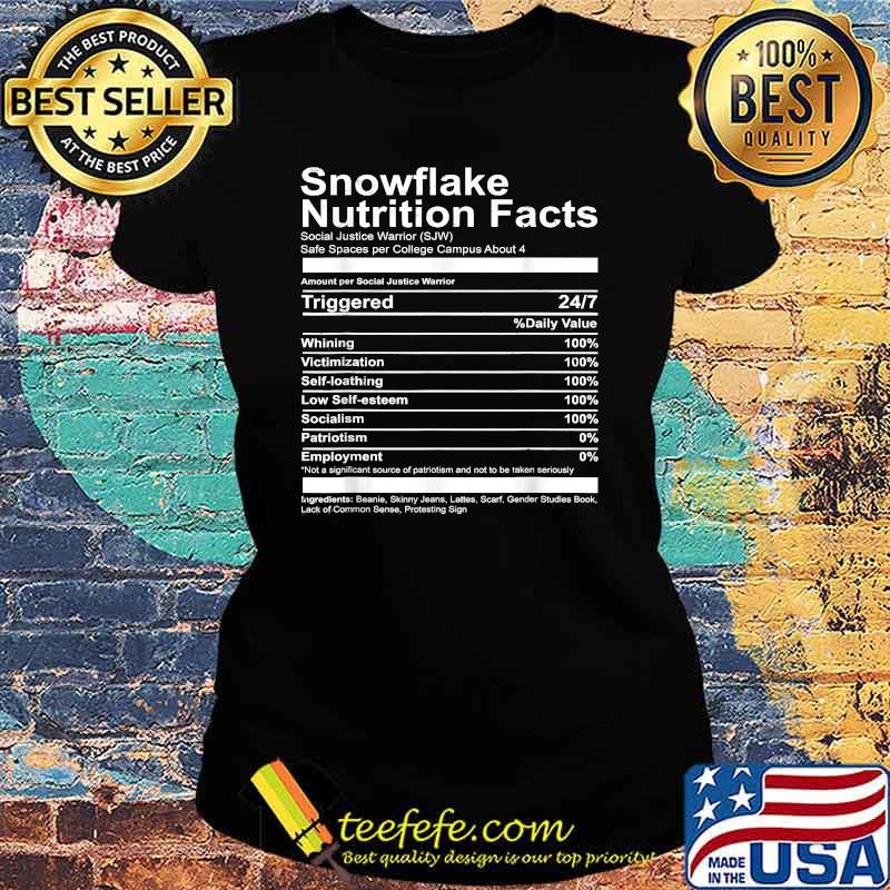 Snowflake nutrition facts Socialist Capitalism funny T-Shirt Ladies tee Snowflake nutrition facts Socialist Capitalism funny T-Shirt Ladies tee