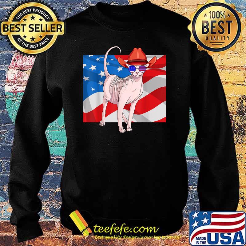 Sphynx Cat 4th Of July Patriotic American Flag T-Shirt Sweater Sphynx Cat 4th Of July Patriotic American Flag T-Shirt Sweater