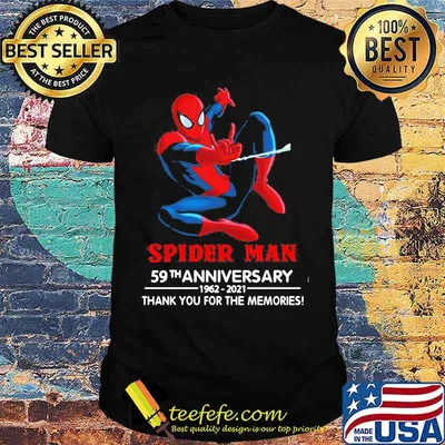 Spider man 59th anniversary 1962 2021 thank you for the memories shirt