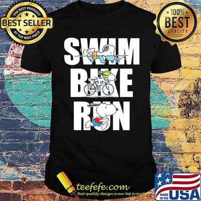Swim bkie run snoopy shirt
