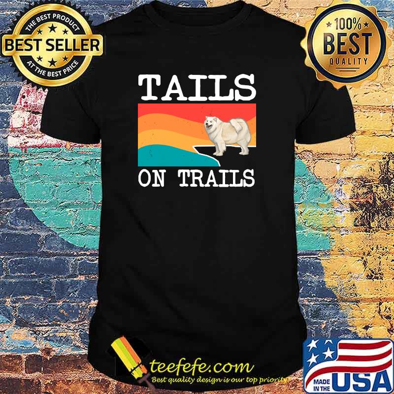 Tails On Trails Samoyed Dog Funny Hiking Long Sleeve T-Shirt