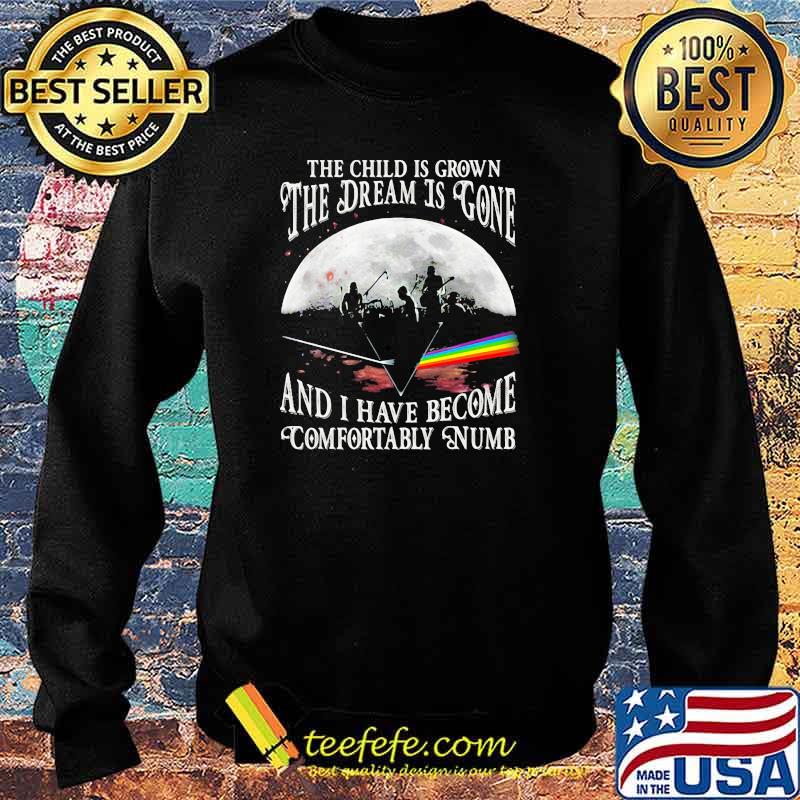 The child is grown the dream is gone and i have become comfortably numb pink floyd moon Sweater The child is grown the dream is gone and i have become comfortably numb pink floyd moon Sweater