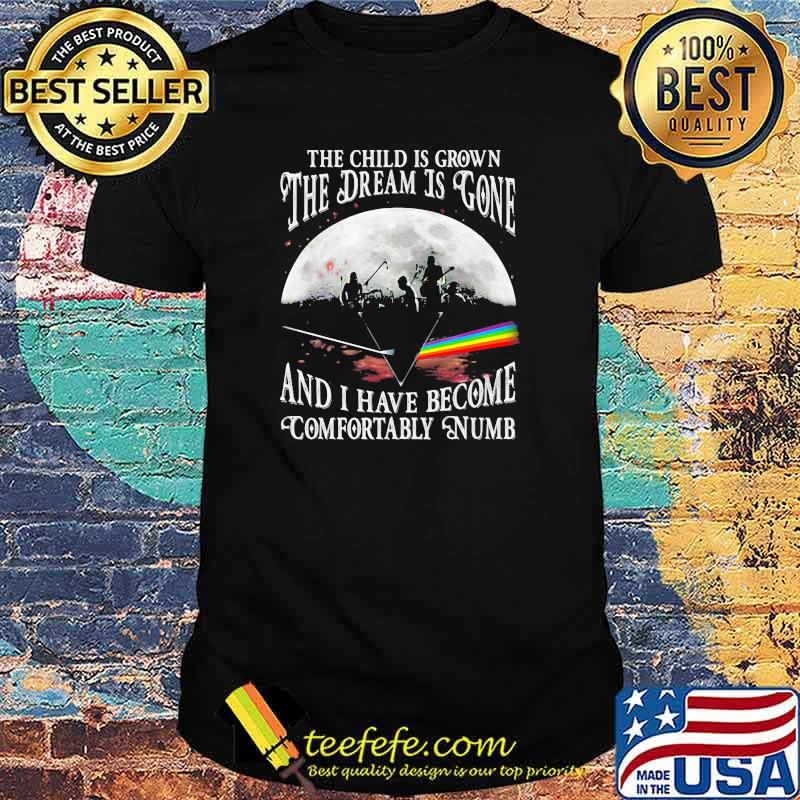 The child is grown the dream is gone and i have become comfortably numb pink floyd moon shirt