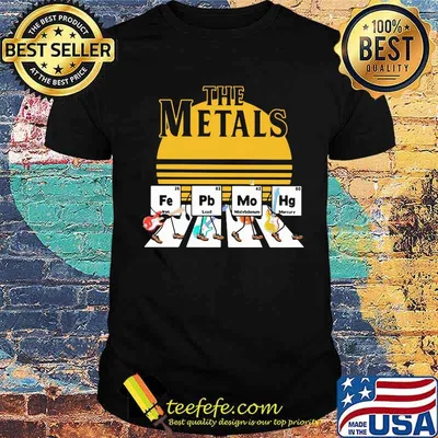 The metals fe Pb Mo Hg Abbey road sunset chemistry shirt
