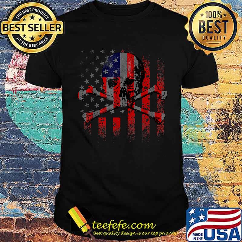 USA American Flag Skull Patriotic Shirt