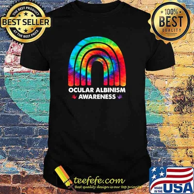 We Wear Rainbow Heart For Ocular Albinism Awareness T-Shirt