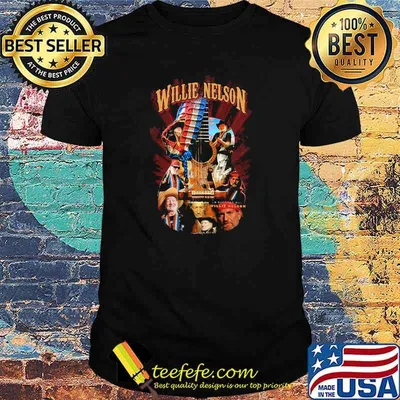 Willie Nelson Guitar American Flag Shirt