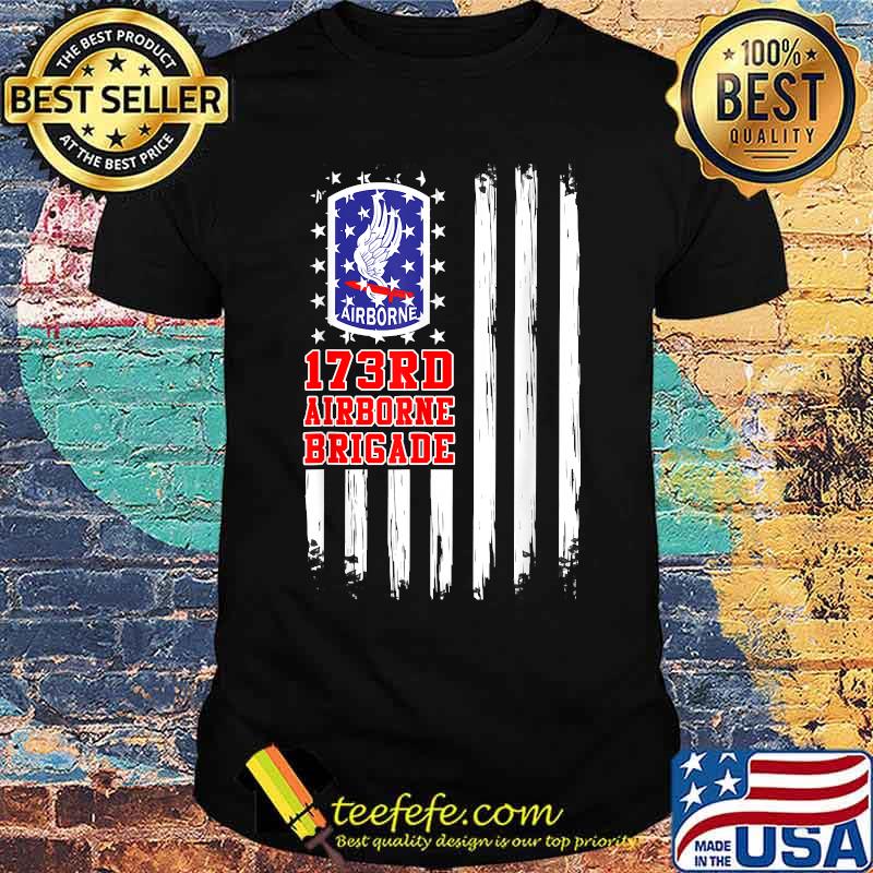 173rd Airborne Brigade American Flag T-Shirt 173rd Airborne Brigade American Flag T-Shirt