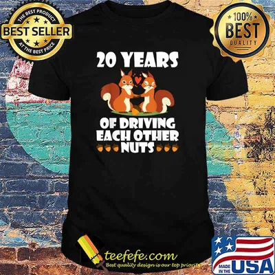 20 Years Of Driving Each Other Nuts Fox Husband Wife Married T-Shirt