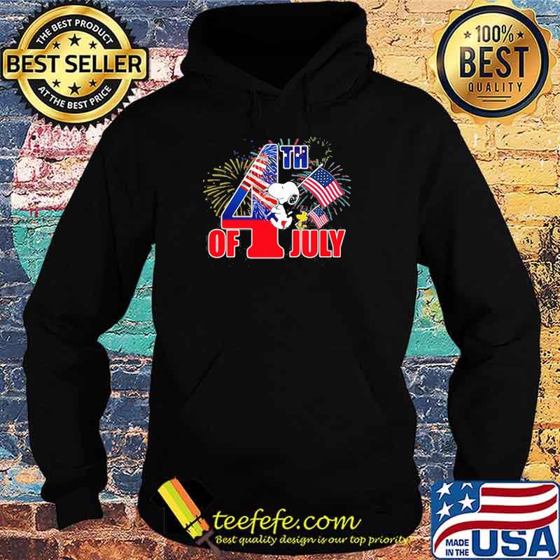 4th Of July Firework Snoopy American Flag Shirt Hoodie