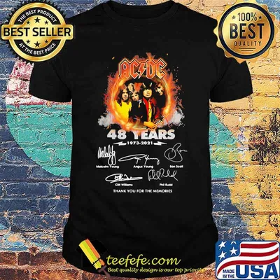 AC DC 48 years of 1973 2021 thank you for the memories signature shirt
