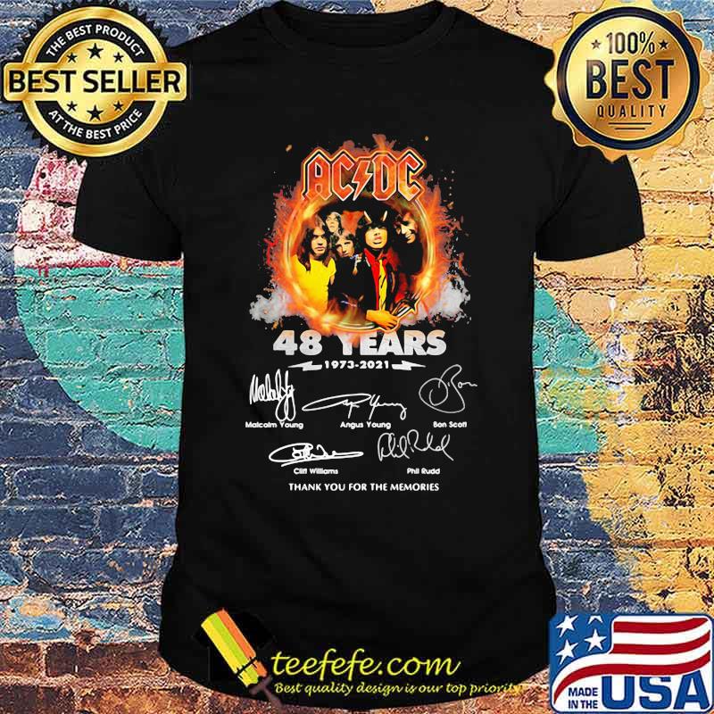 AC DC 48 years of 1973 2021 thank you for the memories signature shirt
