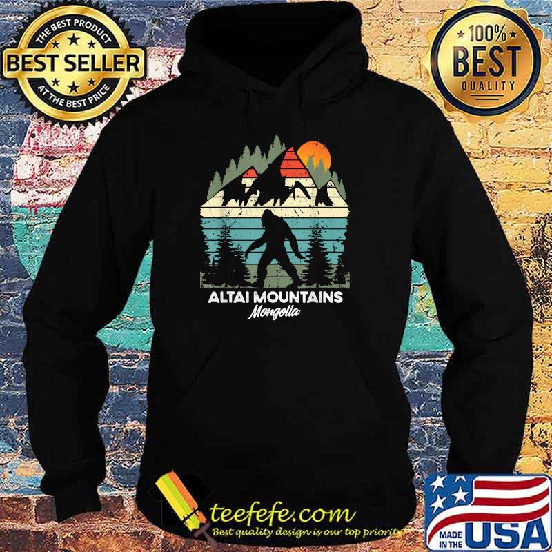 Altai Mountains Mingolia Bigfoot Hiking Sunset Vintage T-Shirt Hoodie Altai Mountains Mingolia Bigfoot Hiking Sunset Vintage T-Shirt Hoodie