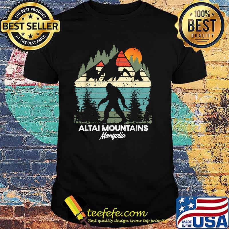 Altai Mountains Mingolia Bigfoot Hiking Sunset Vintage T-Shirt