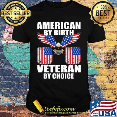 American by birth veteran by choice eagle usa flag shirt