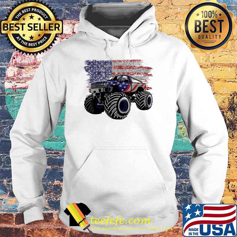 American Flag Monster Truck Lovers 4th Of July Monster Truck T-Shirt Hoodie American Flag Monster Truck Lovers 4th Of July Monster Truck T-Shirt Hoodie