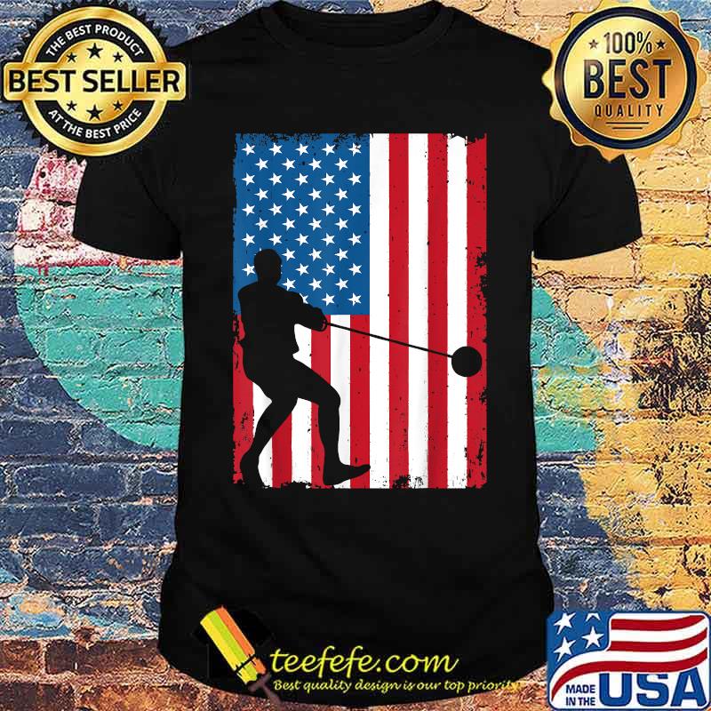 American Flag Vintage Sports T-Shirt