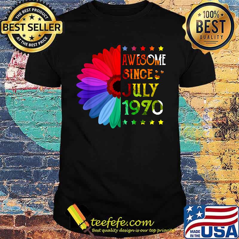 Awesome Since JULY 1970 51st Birthday Flower T-Shirt