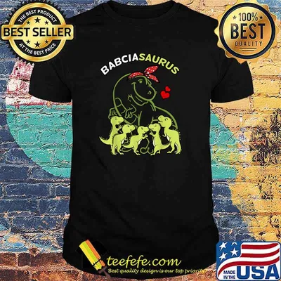 Babciasaurus Babcia 5 Kids Dinosaur Mother's Day T-Shirt