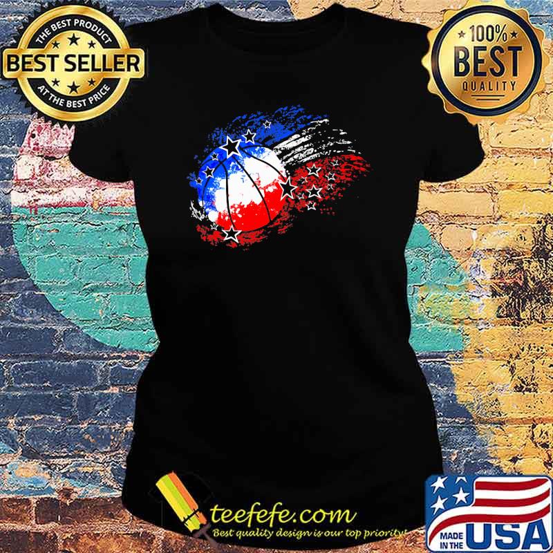 Basketball Red White Blue Shirt Ladies tee Basketball Red White Blue Shirt Ladies tee