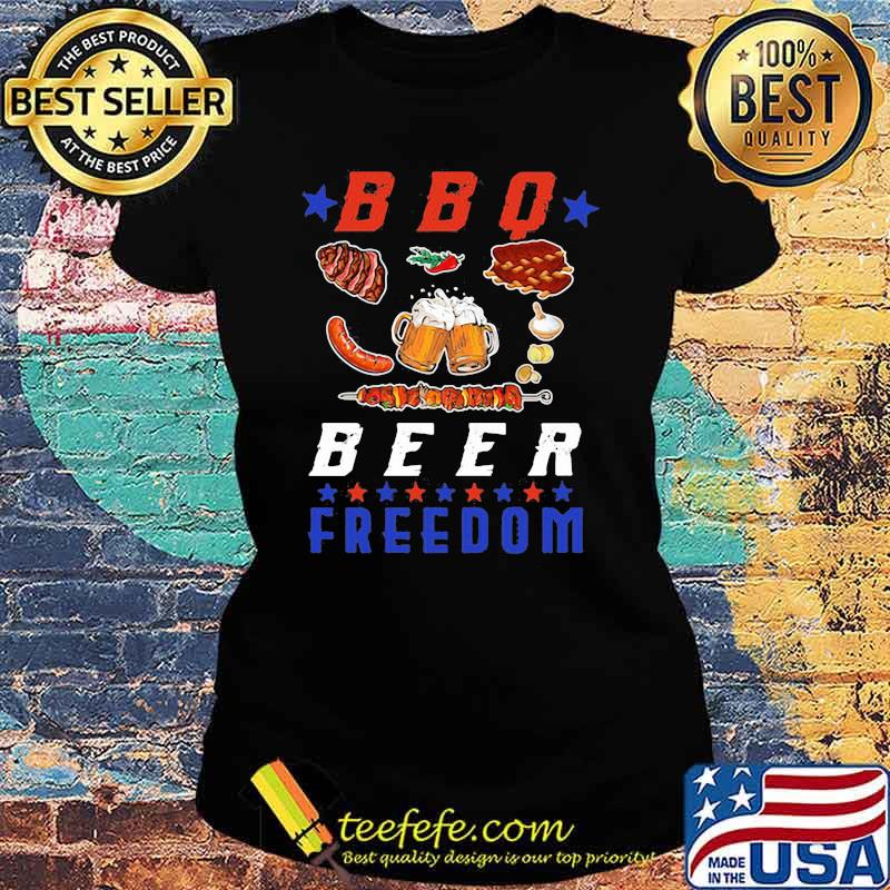 BBQ Beer Freedom Beer Hot Dog Bacon Shirt Ladies tee BBQ Beer Freedom Beer Hot Dog Bacon Shirt Ladies tee