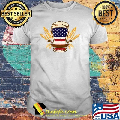 Beer American Flag 4th of July T-Shirt