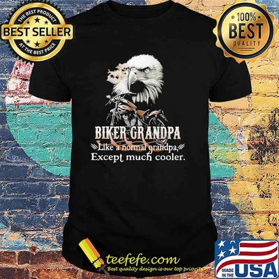 Biker Grandpa Like A Normal Grandpa Except Much Cooler Owl Shirt