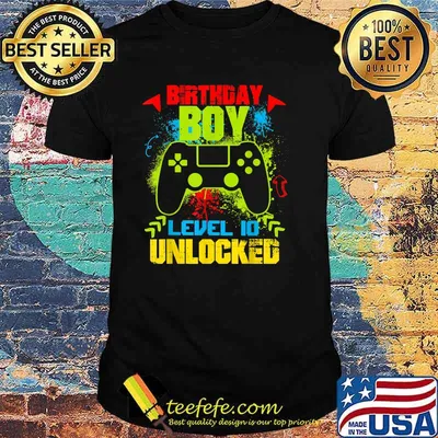 Birthday Boy Level 10 Unlocked Video Gamer T-Shirt