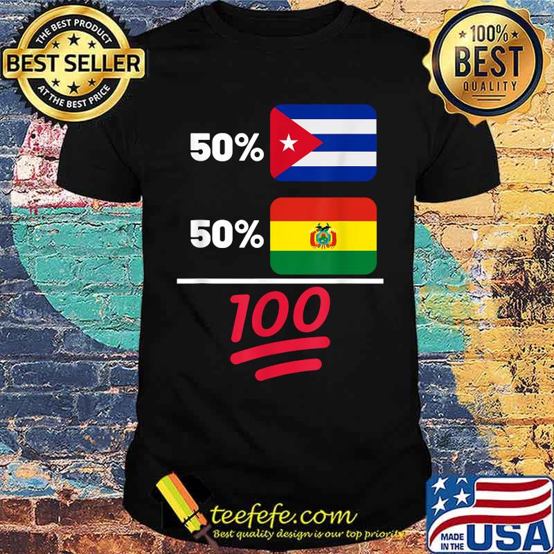 Bolivian Plus Cuban Mix Flag Heritage T-Shirt