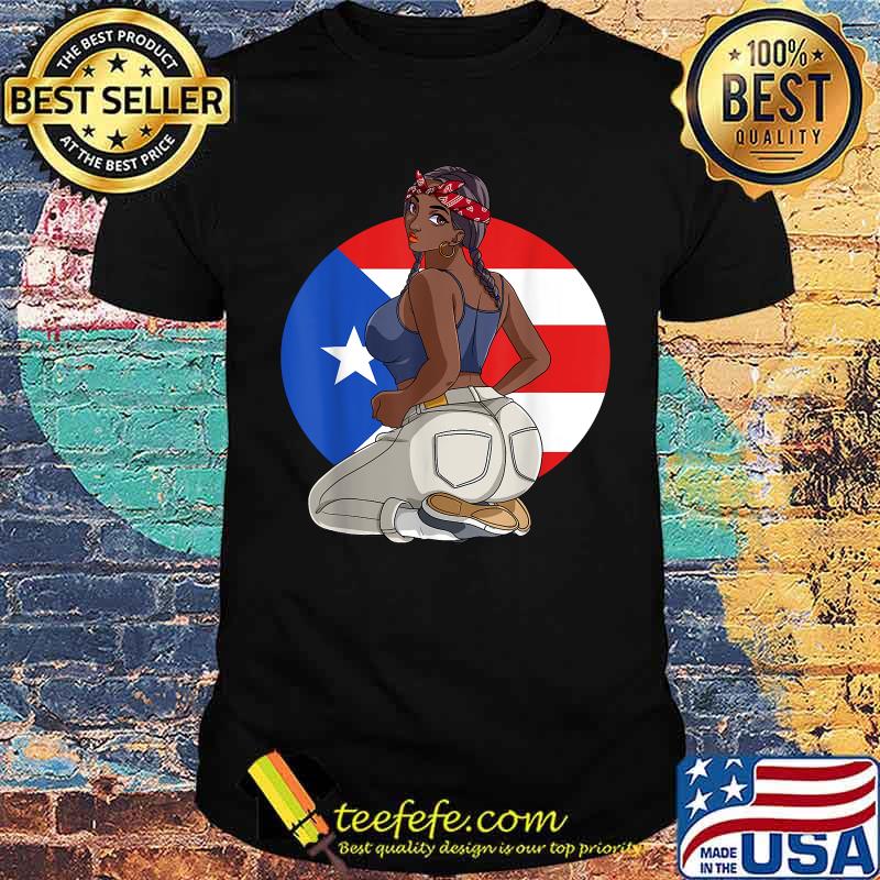 Boricua Morena Puerto Rican Girl Rico Flag T-Shirt