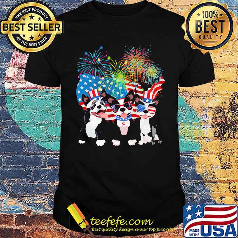 Boston Terrier Independence Day Firework American Flag Shirt