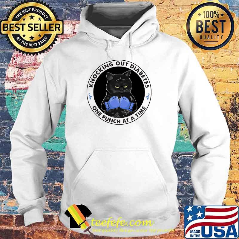 Boxing Knocking Out Breast Cancer One Punch At A Time Cat Shirt Hoodie