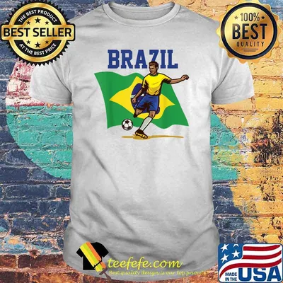 Brazil Flag Soccer Football and Player T-Shirt