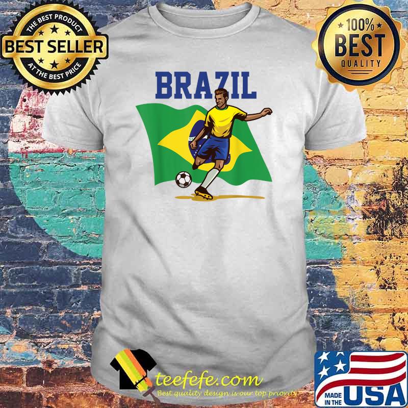 Brazil Flag Soccer Football and Player T-Shirt