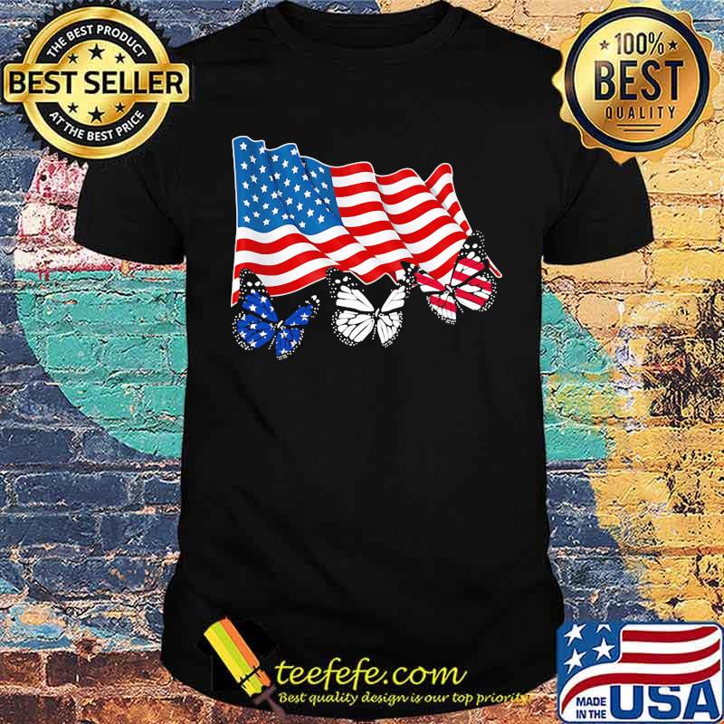 Butterfly American Flag Shirt Butterfly American Flag Shirt